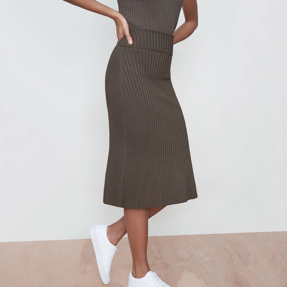 MM Lafleur York Skirt in Safari Slinky Knit Midi